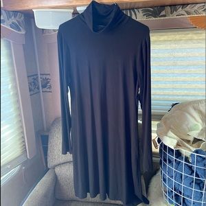 Turtle Neck Long Sleeve Black Dress